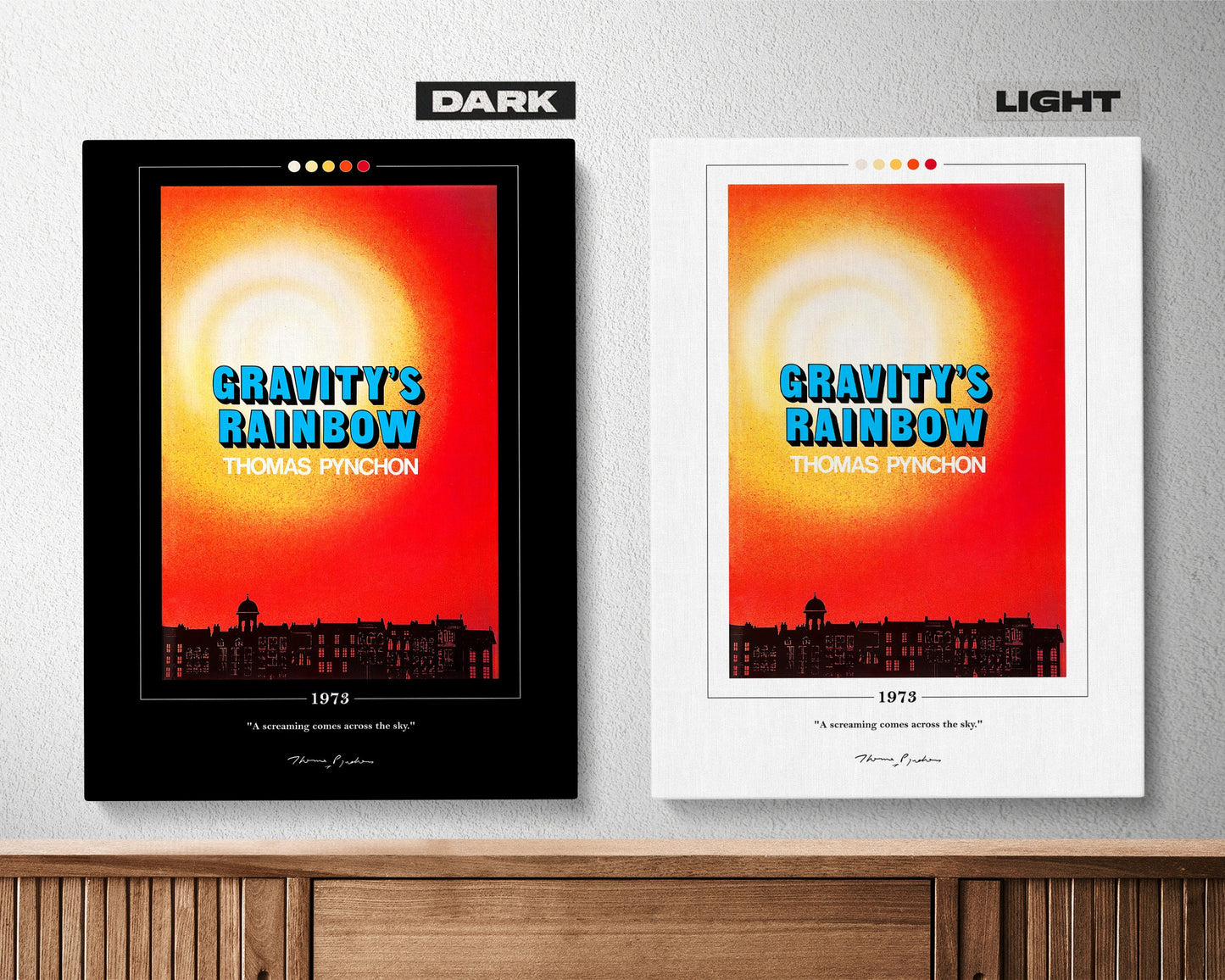 Gravity's Rainbow Book Cover Poster | Thomas Pynchon, Gravity's Rainbow Poster, Book Posters, Canvas Wall Art, Book Art, Book Lover Gift