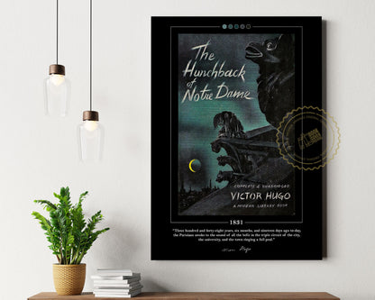 The Hunchback of Notre Dame Book Cover Poster | Victor Hugo, The Hunchback of Notre Dame Poster, Book Posters, Book Art, Book Lover Gift