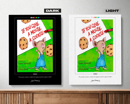 If You Give a Mouse a Cookie Book Cover Poster | Laura Numeroff, If You Give a Mouse a Cookie Poster, Book Poster, Book Art, Book Lover Gift