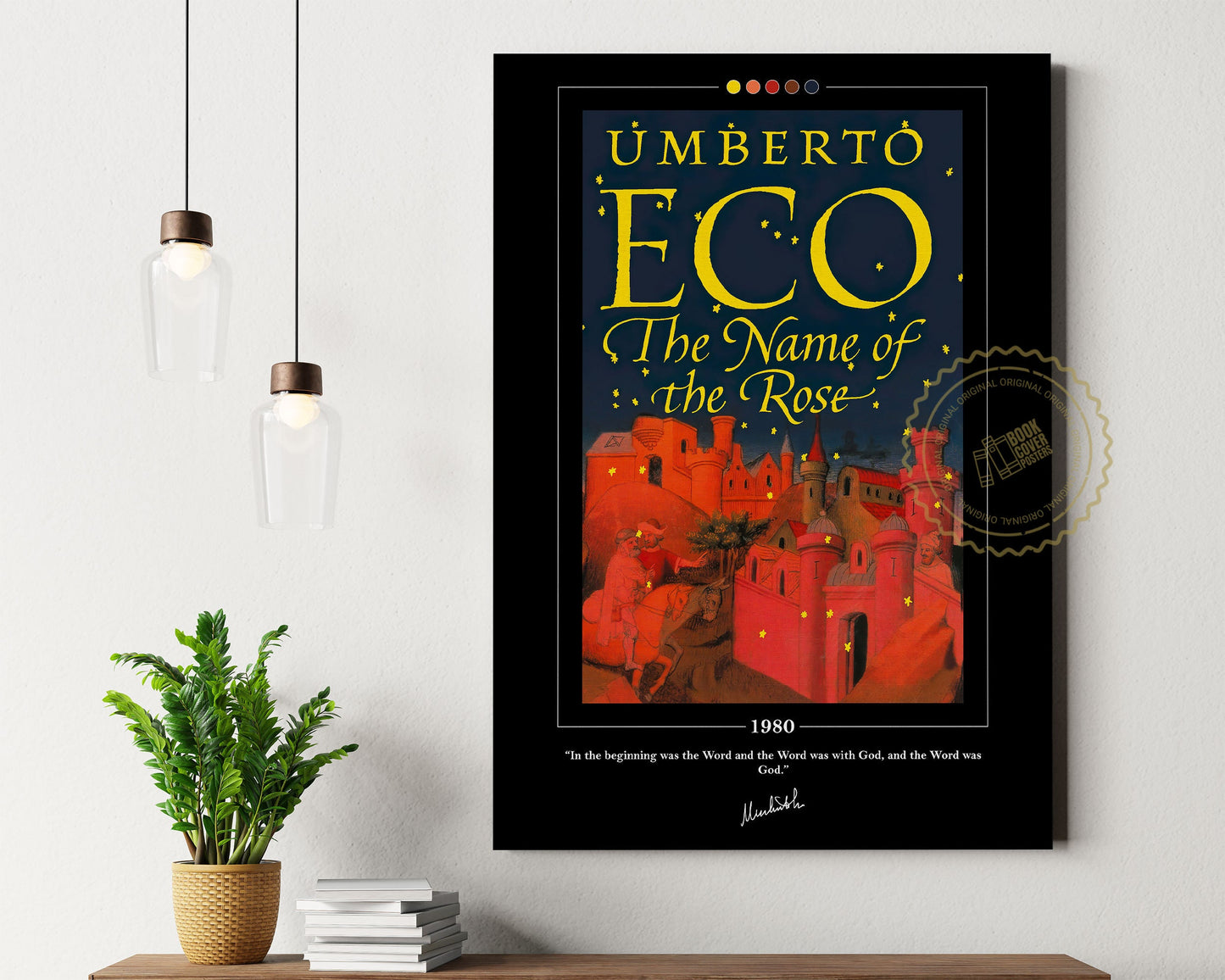 The Name of the Rose Book Cover Poster | Umberto Eco, The Name of the Rose Poster, The Name of the Rose Print, Book Posters, Book Lover Gift