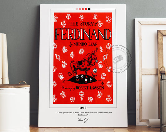 The Story of Ferdinand Book Cover Poster | Munro Leaf, The Story of Ferdinand Poster, Book Posters, Canvas Wall Art, Book Lover Gift