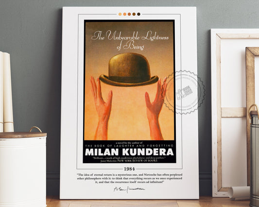 The Unbearable Lightness of Being Book Cover Poster | Milan Kundera, The Unbearable Lightness of Being Poster, Book Posters, Book Lover Gift