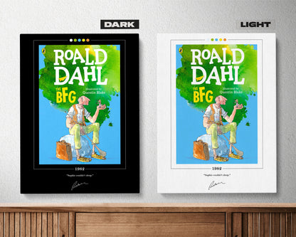 The BFG Book Cover Poster | Roald Dahl, The BFG Poster, The BFG Print, Book Posters, Book Prints, Canvas Wall Art, Book Art, Book Lover Gift