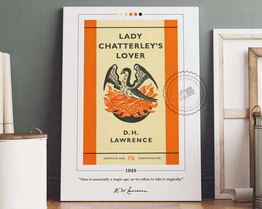 Lady Chatterley's Lover Book Cover Poster | D. H. Lawrence, Lady Chatterley's Lover Poster, Book Posters, Canvas Wall Art, Book Lover Gift