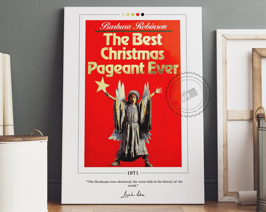 The Best Christmas Pageant Ever Book Cover Poster | Barbara Robinson, The Best Christmas Pageant Ever Poster, Book Posters, Book Lover Gift