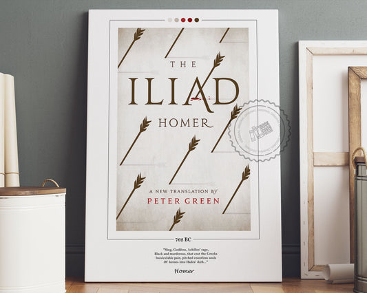Iliad Book Cover Poster | Homer, Iliad Poster, Iliad Print, Book Posters, Book Prints, Book Art, Canvas Wall Art, Book Lover Gift