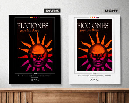 Ficciones Book Cover Poster | Jorge Luis Borges, Ficciones Poster, Ficciones Print, Book Posters, Canvas Wall Art, Book Art, Book Lover Gift