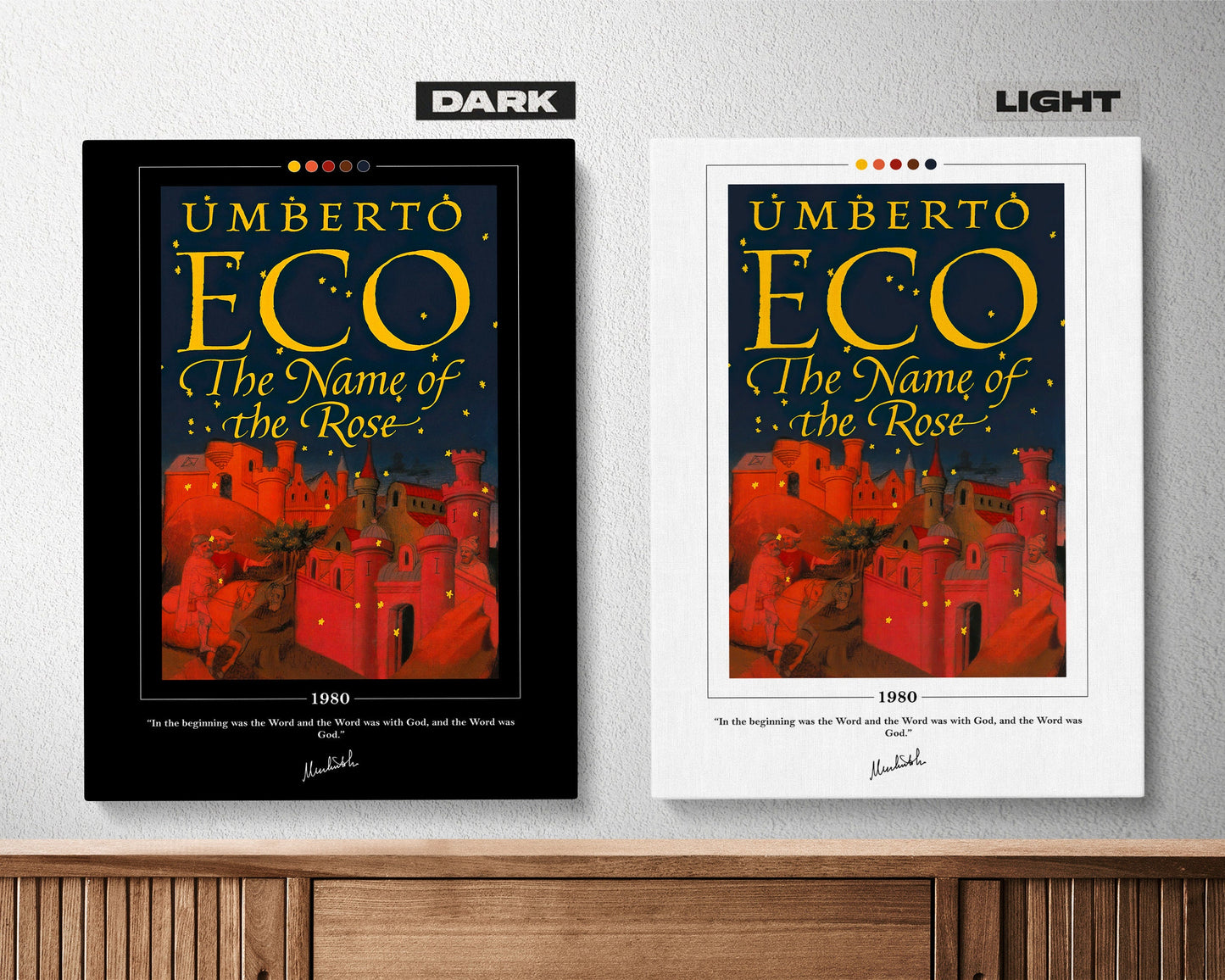 The Name of the Rose Book Cover Poster | Umberto Eco, The Name of the Rose Poster, The Name of the Rose Print, Book Posters, Book Lover Gift