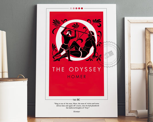Odyssey Book Cover Poster | Homer, Odyssey Poster, Odyssey Print, Book Posters, Book Prints, Book Art, Canvas Wall Art, Book Lover Gift