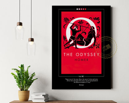 Odyssey Book Cover Poster | Homer, Odyssey Poster, Odyssey Print, Book Posters, Book Prints, Book Art, Canvas Wall Art, Book Lover Gift