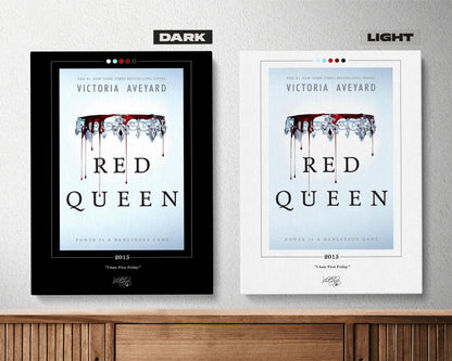 Red Queen Book Cover Poster | Victoria Aveyard, Red Queen Poster, Red Queen Print, Book Posters, Canvas Wall Art, Book Art, Book Lover Gift
