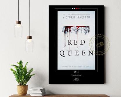 Red Queen Book Cover Poster | Victoria Aveyard, Red Queen Poster, Red Queen Print, Book Posters, Canvas Wall Art, Book Art, Book Lover Gift