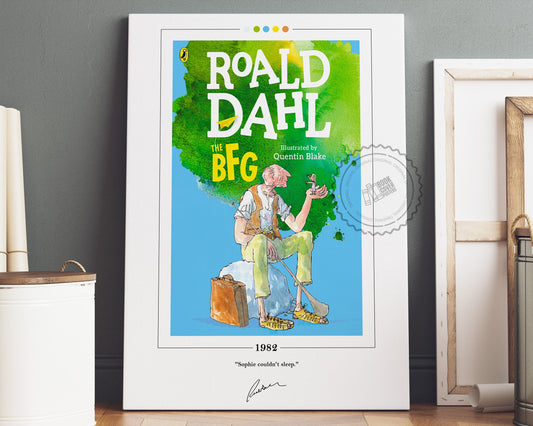The BFG Book Cover Poster | Roald Dahl, The BFG Poster, The BFG Print, Book Posters, Book Prints, Canvas Wall Art, Book Art, Book Lover Gift