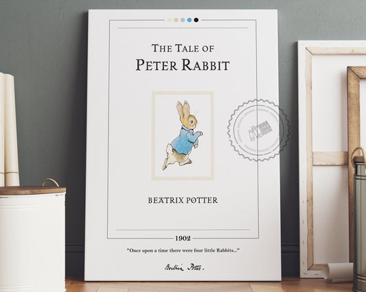 The Tale of Peter Rabbit Book Cover Poster | Beatrix Potter, The Tale of Peter Rabbit Poster, Book Posters, Canvas Wall Art, Book Lover Gift