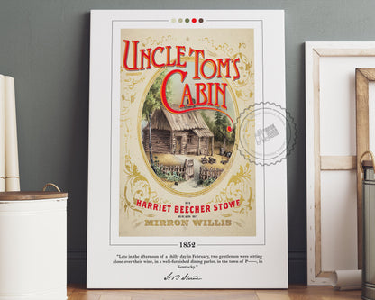 Uncle Tom's Cabin Book Cover Poster | Harriet Beecher Stowe, Uncle Tom's Cabin Poster, Uncle Tom's Cabin Print, Book Poster, Book Lover Gift