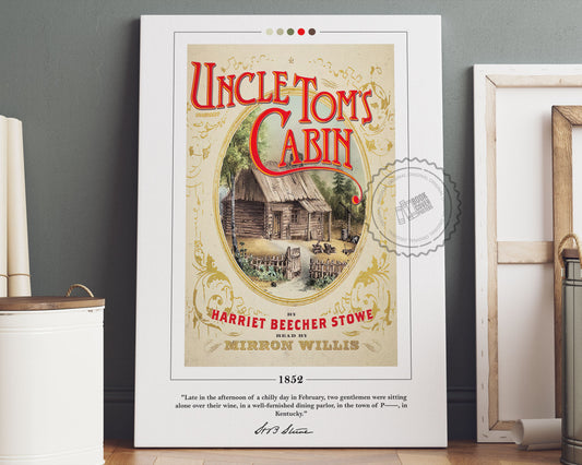 Uncle Tom's Cabin Book Cover Poster | Harriet Beecher Stowe, Uncle Tom's Cabin Poster, Uncle Tom's Cabin Print, Book Poster, Book Lover Gift