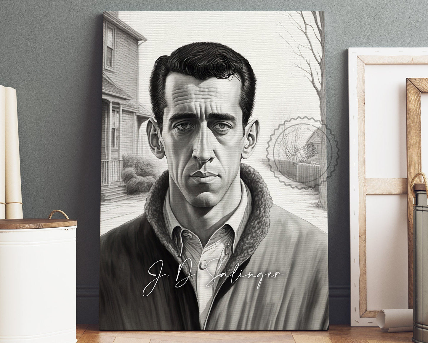J. D. Salinger Poster Canvas | J. D. Salinger Canvas Wall Art, J. D. Salinger Print, Book Posters, Book Art, Book Lover Gift
