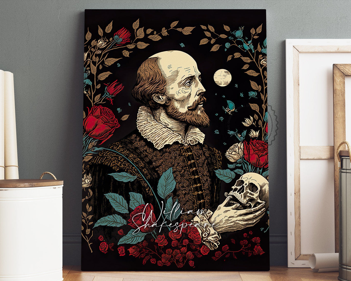 William Shakespeare Poster Canvas | William Shakespeare Canvas Wall Art, William Shakespeare Print, Book Posters, Book Art, Book Lover Gift