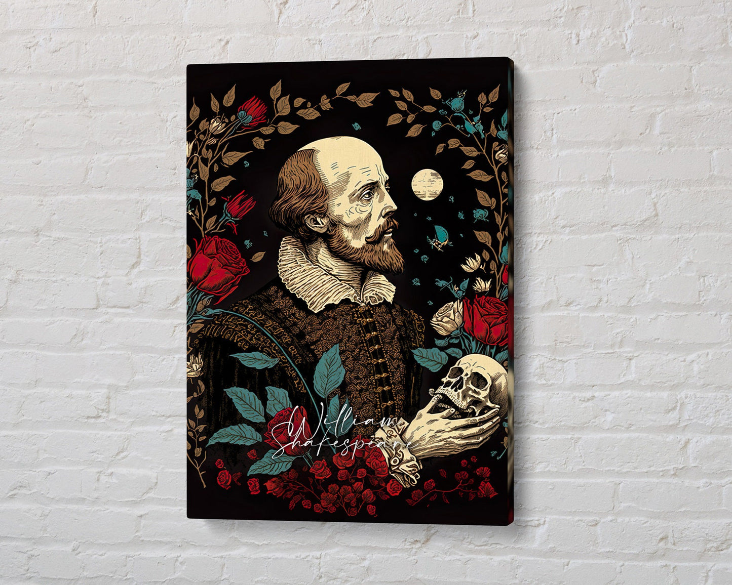 William Shakespeare Poster Canvas | William Shakespeare Canvas Wall Art, William Shakespeare Print, Book Posters, Book Art, Book Lover Gift