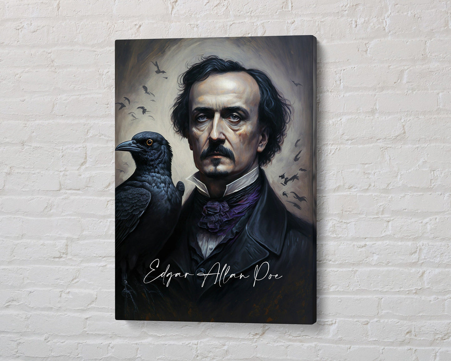 Edgar Allan Poe Poster Canvas | Edgar Allan Poe Canvas Wall Art, Edgar Allan Poe Print, Book Posters, Book Art, Book Lover Gift