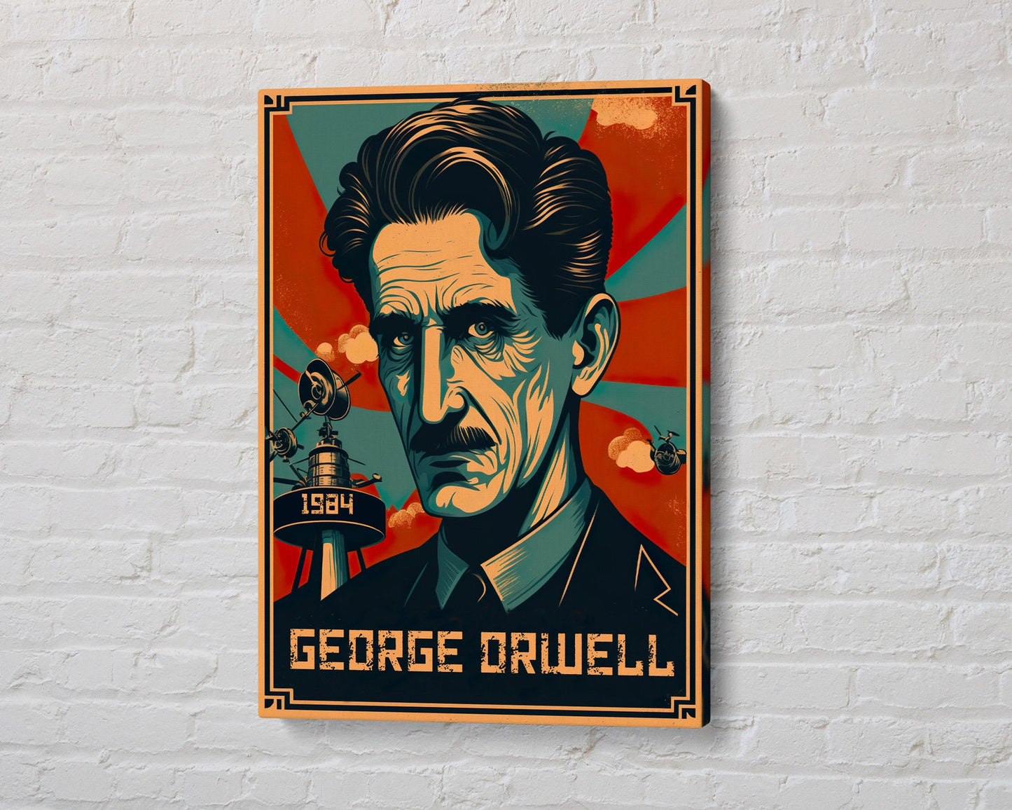 George Orwell Poster Canvas | George Orwell Canvas Wall Art, George Orwell Print, Book Posters, Book Art, Book Lover Gift