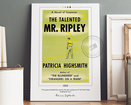 The Talented Mr Ripley Book Cover Poster | Patricia Highsmith, Talented Mr Ripley Poster, Book Posters, Book Art, Book Lover Gift