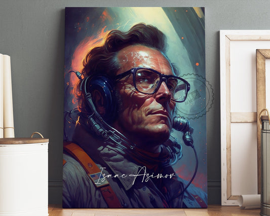 Isaac Asimov Poster Canvas | Isaac Asimov Canvas Wall Art, Isaac Asimov Print, Book Posters, Book Art, Book Lover Gift