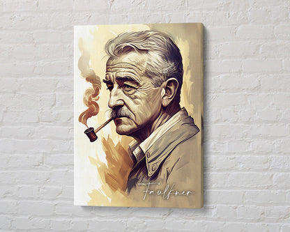 William Faulkner Poster Canvas | William Faulkner Canvas Wall Art, William Faulkner Print, Book Posters, Book Art, Book Lover Gift