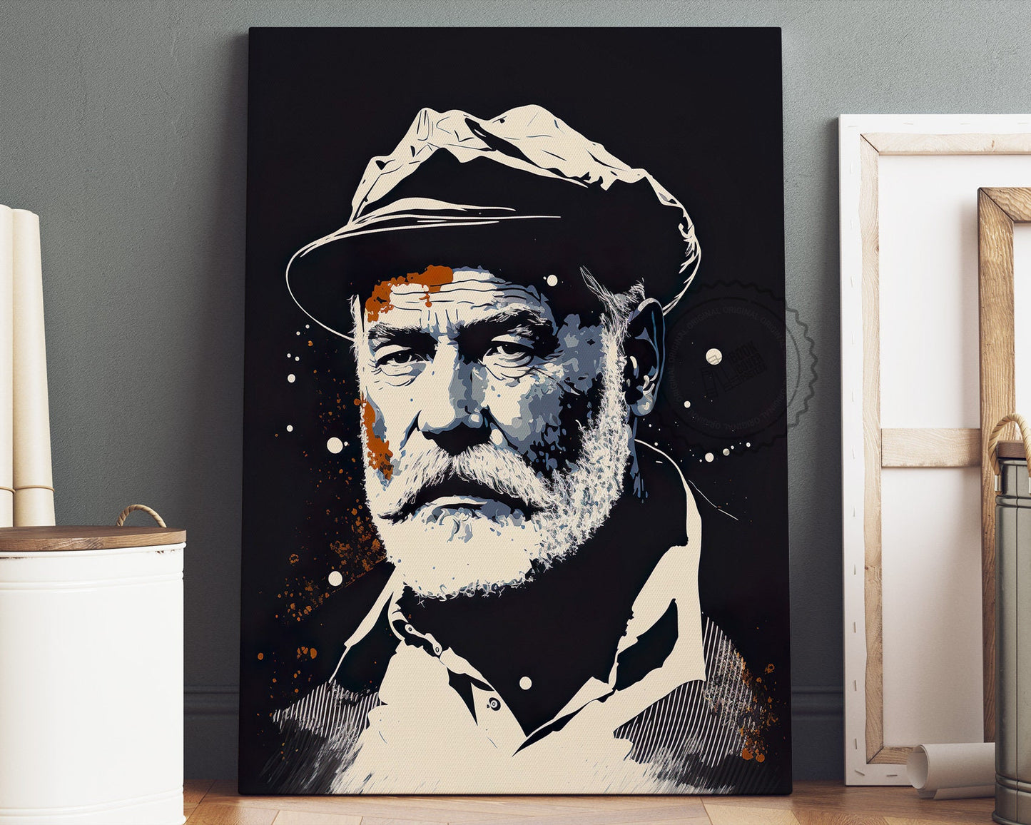 Ernest Hemingway Poster Canvas | Ernest Hemingway Canvas Wall Art, Ernest Hemingway Print, Book Posters, Book Art, Book Lover Gift