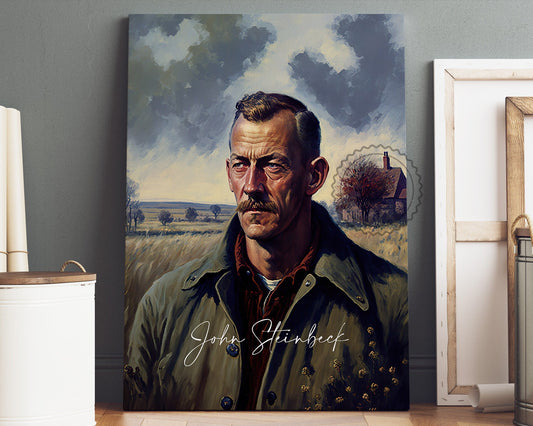 John Steinbeck Poster Canvas | John Steinbeck Canvas Wall Art, John Steinbeck Print, Book Posters, Book Art, Book Lover Gift