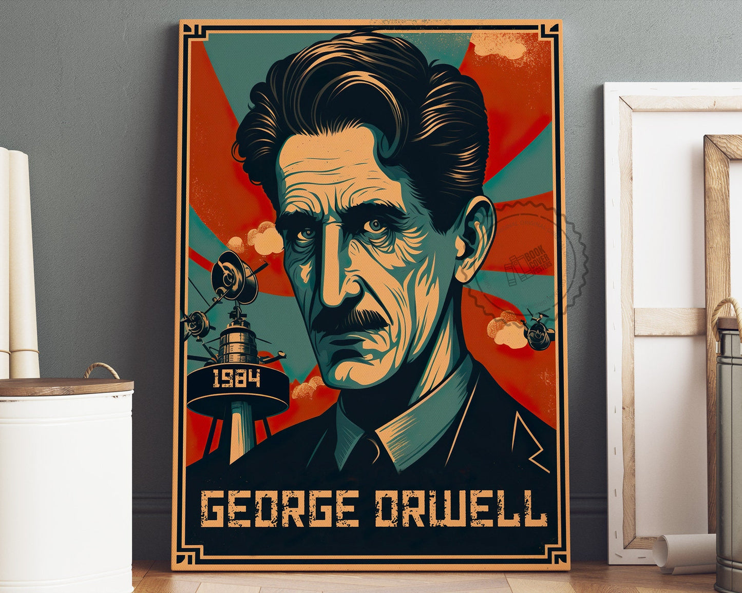 George Orwell Poster Canvas | George Orwell Canvas Wall Art, George Orwell Print, Book Posters, Book Art, Book Lover Gift