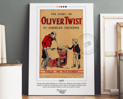 Oliver Twist Book Cover Poster | Charles Dickens, Oliver Twist Poster, Oliver Twist Print, Book Posters, Canvas Wall Art, Book Lover Gift