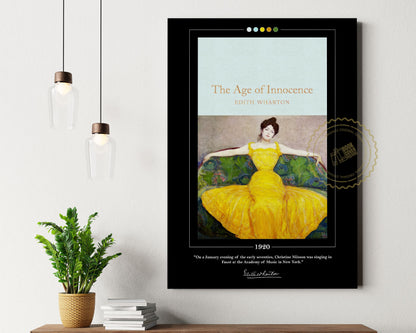 The Age of Innocence Book Cover Poster | Edith Wharton, The Age of Innocence Poster, Book Poster, Canvas Wall Art, Book Art, Book Lover Gift
