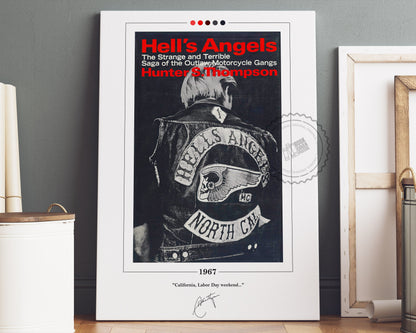 Hell's Angels Book Cover Poster | Hunter S. Thompson, Hell's Angels Poster, Hell's Angels Print, Book Posters, Book Art, Book Lover Gift