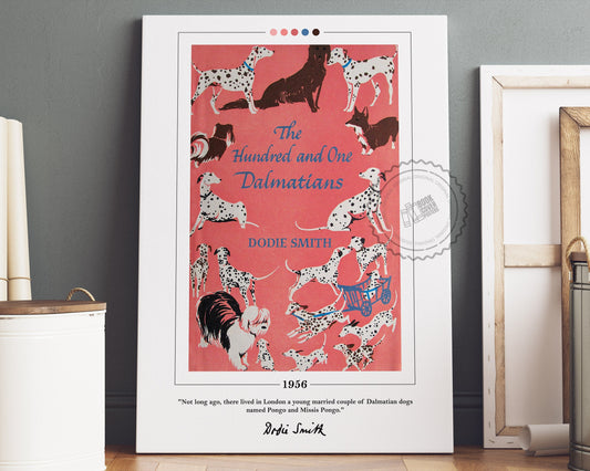 The Hundred and One Dalmatians Book Cover Poster | Dodie Smith, The Hundred and One Dalmatians Poster, Book Posters, Book Lover Gift