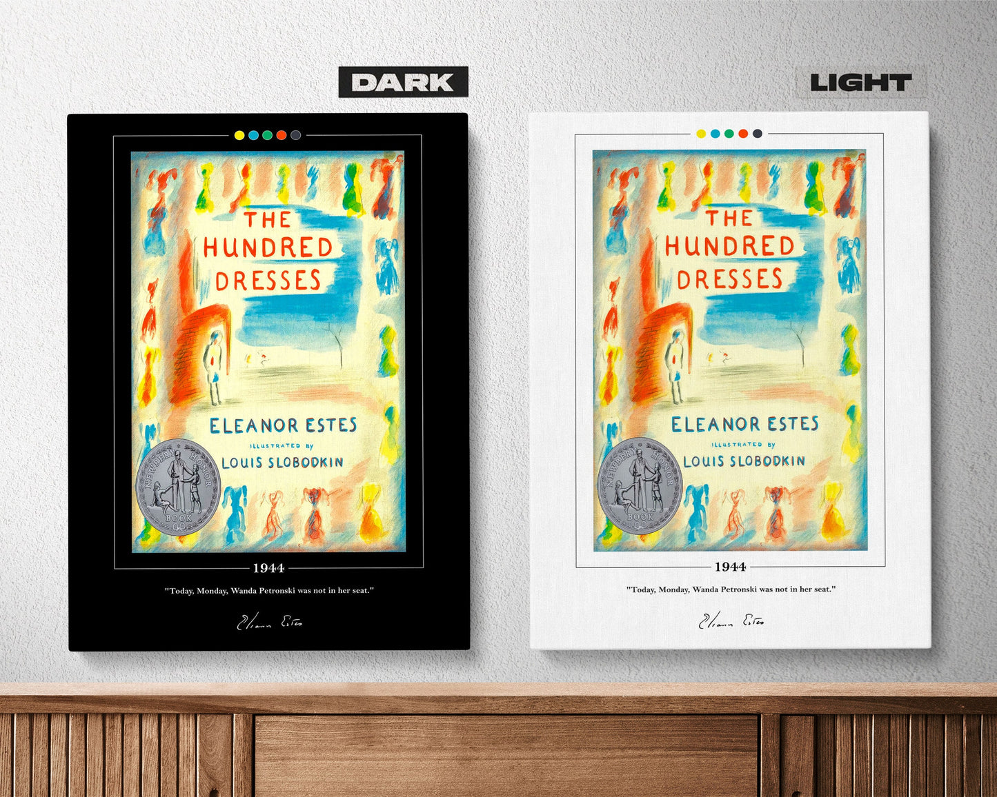 The Hundred Dresses Book Cover Poster | Eleanor Estes, The Hundred Dresses Poster, Book Posters, Canvas Wall Art, Book Art, Book Lover Gift
