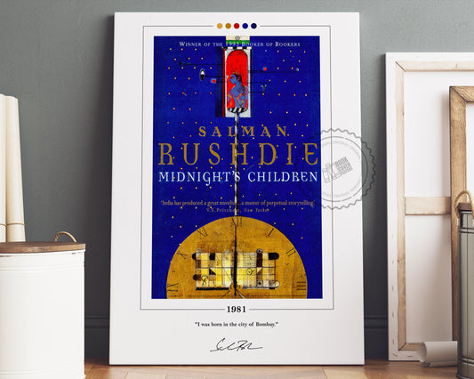 Midnight's Children Book Cover Poster | Salman Rushdie, Midnight's Children Poster, Book Posters, Canvas Wall Art, Book Art, Book Lover Gift