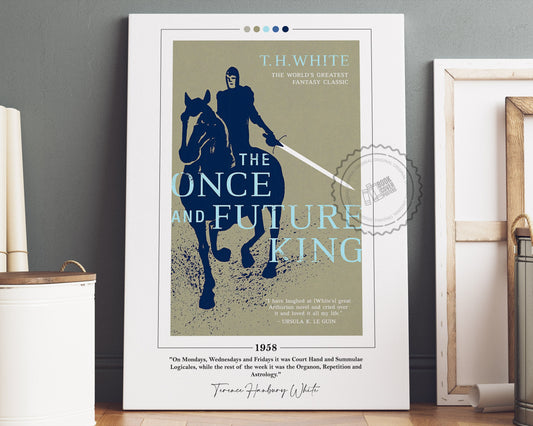 The Once and Future King Book Cover Poster | T. H. White, The Once and Future King Poster, Book Posters, Canvas Wall Art, Book Lover Gift