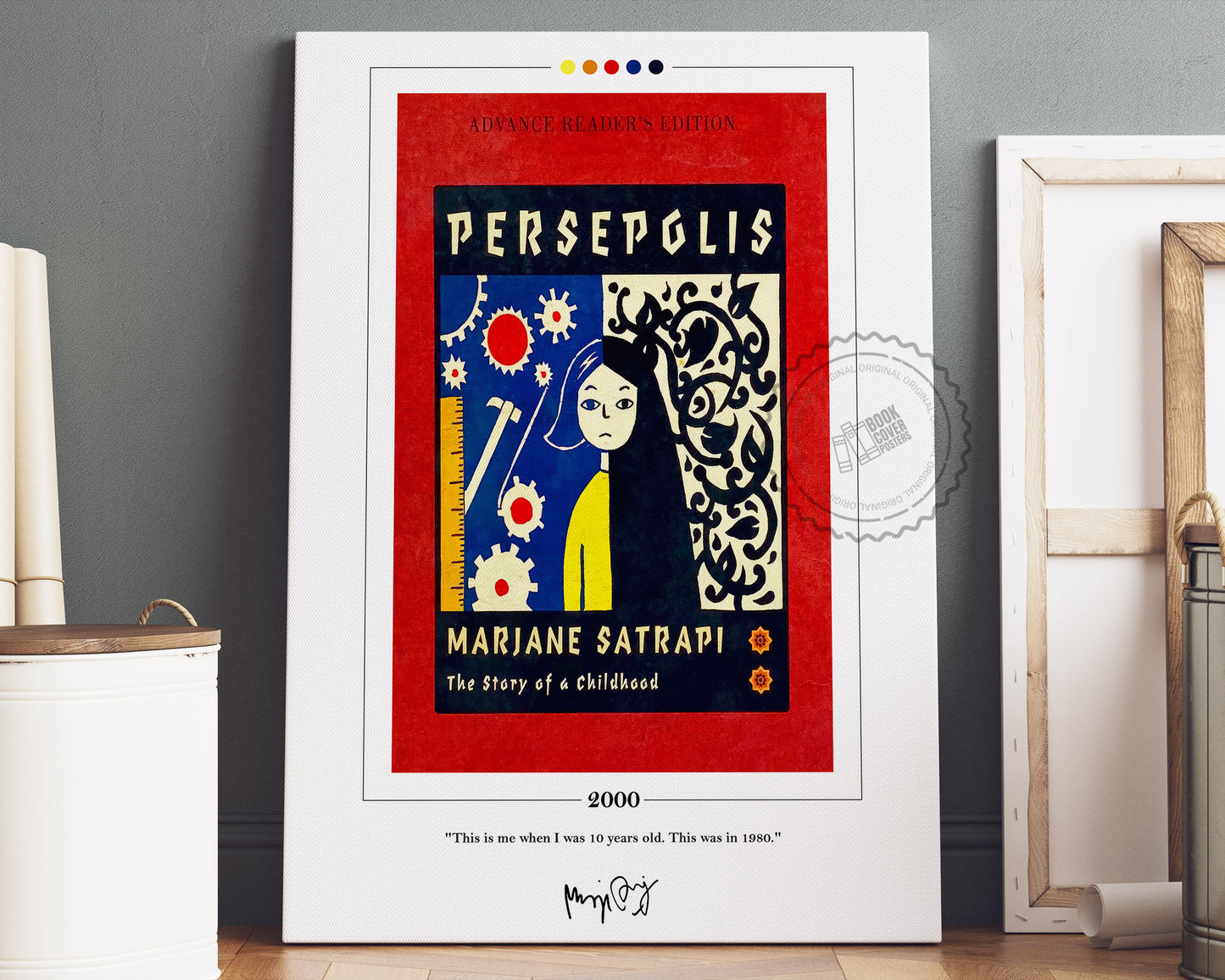 Persepolis Book Cover Poster | Marjane Satrapi, Persepolis Poster, Persepolis Print, Book Posters, Canvas Wall Art, Book Lover Gift