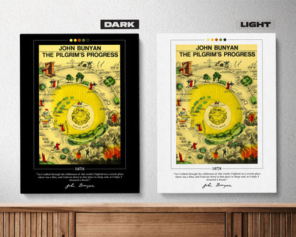 The Pilgrim's Progress Book Cover Poster | John Bunyan, The Pilgrim's Progress Poster, Book Posters, Canvas Wall Art, Book Lover Gift