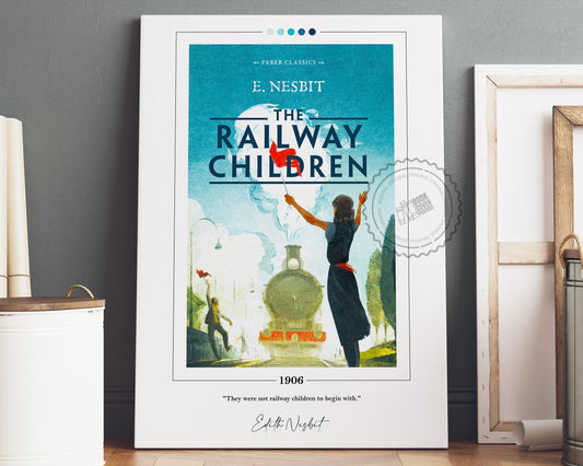 The Railway Children Book Cover Poster | E. Nesbit, The Railway Children Poster, Book Posters, Book Art, Canvas Wall Art, Book Lover Gift