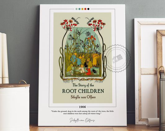 The Story of the Root Children Book Cover Poster | Sibylle von Olfers, Book Posters, Canvas Wall Art, Book Art, Book Lover Gift