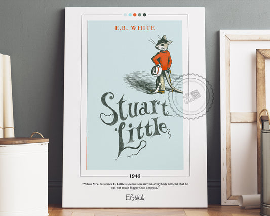 Stuart Little Book Cover Poster | E. B. White, Stuart Little Poster, Stuart Little Print, Book Posters, Canvas Wall Art, Book Lover Gift
