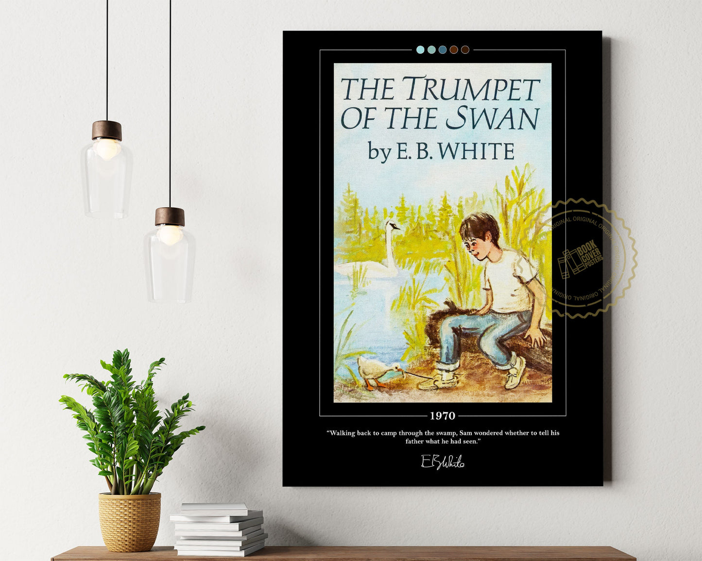 The Trumpet of the Swan Book Cover Poster | E. B. White, The Trumpet of the Swan Poster, Book Posters, Canvas Wall Art, Book Lover Gift
