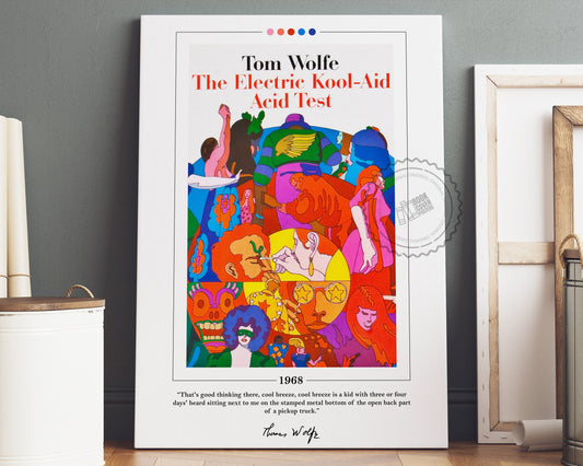 The Electric Kool-Aid Acid Test Book Cover Poster | Tom Wolfe, The Electric Kool-Aid Acid Test Poster, Book Posters, Book Lover Gift