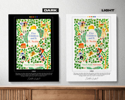 Five Children and It Book Cover Poster | E. Nesbit, Five Children and It Poster, Book Posters, Book Art, Canvas Wall Art, Book Lover Gift