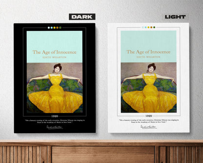 The Age of Innocence Book Cover Poster | Edith Wharton, The Age of Innocence Poster, Book Poster, Canvas Wall Art, Book Art, Book Lover Gift