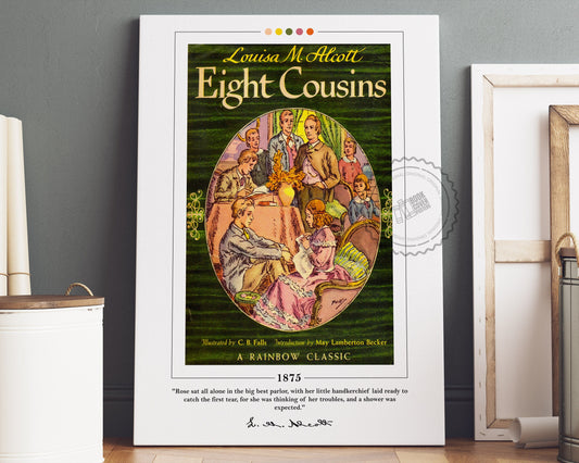 Eight Cousins Book Cover Poster | Louisa May Alcott, Eight Cousins Poster, Eight Cousins Print, Book Posters, Canvas Wall Art, Book Art