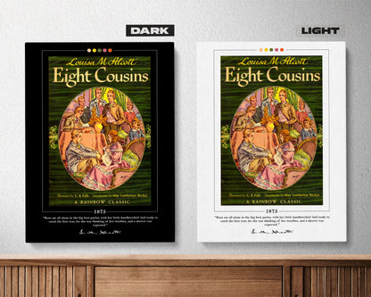 Eight Cousins Book Cover Poster | Louisa May Alcott, Eight Cousins Poster, Eight Cousins Print, Book Posters, Canvas Wall Art, Book Art