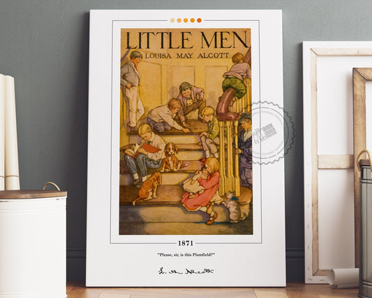Little Men Book Cover Poster | Louisa May Alcott, Little Men Poster, Little Men Print, Book Posters, Canvas Wall Art, Book Lover Gift